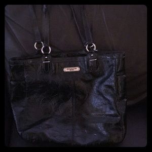 Coach patent leather signature print